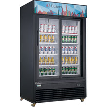Load image into Gallery viewer, DSM-40SR Commercial Glass Sliding 2-Door Merchandiser Refrigerator in Black
