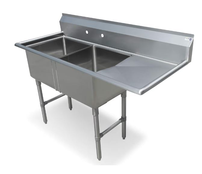 18 Gauge Stainless Steel Sink with 18 - Drainboard On Right - SWS2C162012- 18R-318 - 25.5