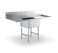 18 ga Stainless Steel Sink with Two 18 - Drainboards - SWS1C242414- 24LR-316 - 295x72x4375