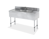 18 ga Two Compartment Stainless Steel Underbar Sink - SWBAR2B48-LR - 48x1875x33