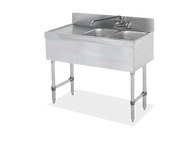 18 ga Two Compartment Stainless Steel Underbar Sink - SWBAR2B36-L - 36x1875x33