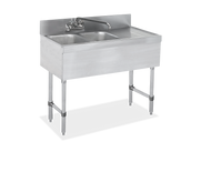 18 ga Two Compartment Stainless Steel Underbar Sink - SWBAR2B36-R - 36x1875x33