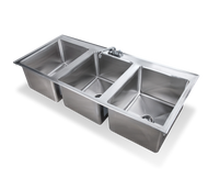 16 ga Stainless Steel Drop-In Sink - SWDIS-3FB101410 - 19x37x10