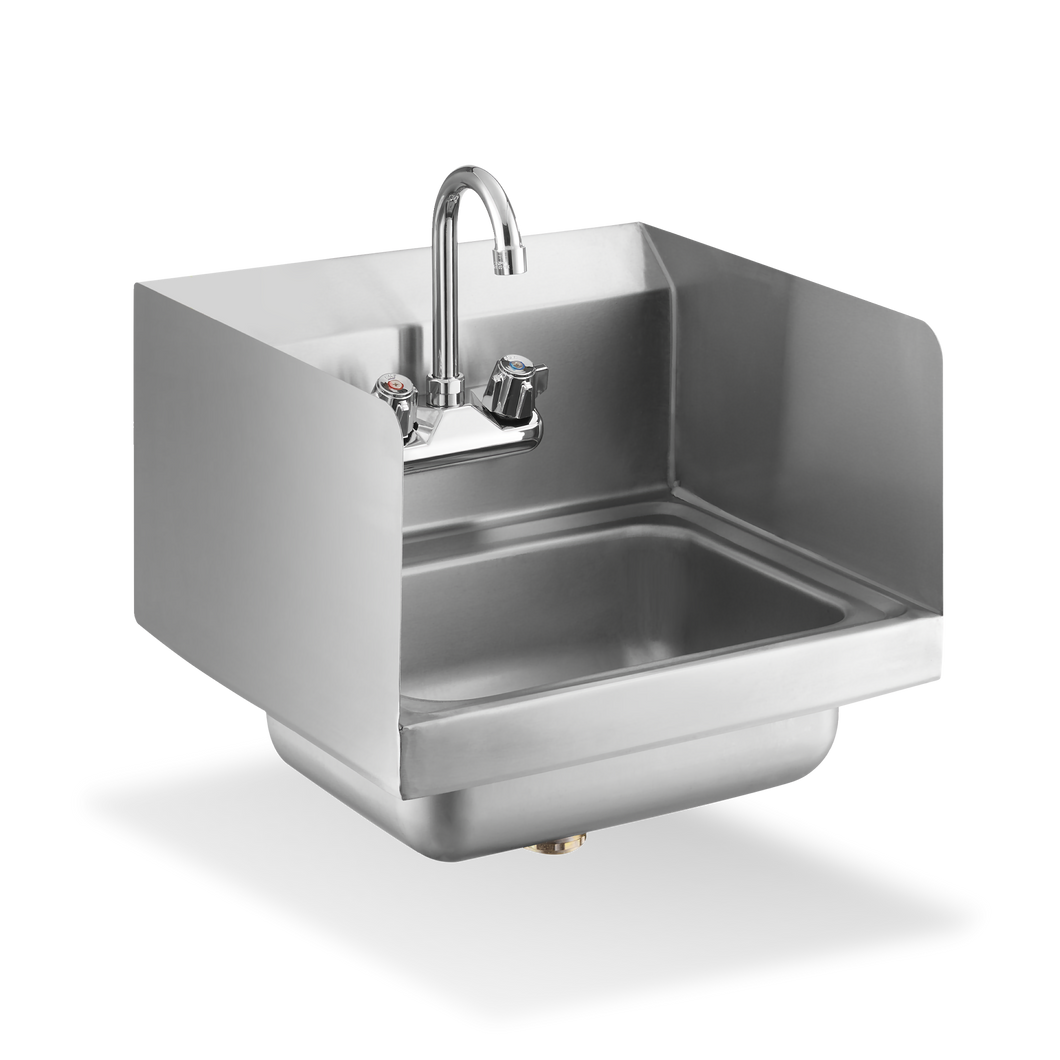 18 ga Stainless Steel Hand Sink with Splash Guards - SWHS-12-SP - 1575x12x13