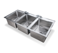 16 ga Stainless Steel Drop-In Sink - SWDIS-3FB162012 - 25x55x12