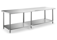 Steelworks 18 ga SS Worktable 24-96 -SWWTS-2496-318 - 24x96x34